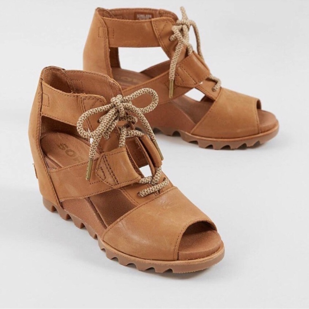 Sorel Woman’s Joanie Leather Platform Wedge Size 7.5